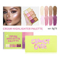 Lakerain 8-Color Cream Highlighter Palette | Matte & Shimmer Cream Highlighter Palette QXL 1box 8colors