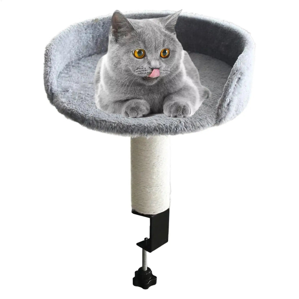 360° Rotating Desk Clamp Cat Bed | Adjustable Kitten Perch Cat Desk Bed QXL