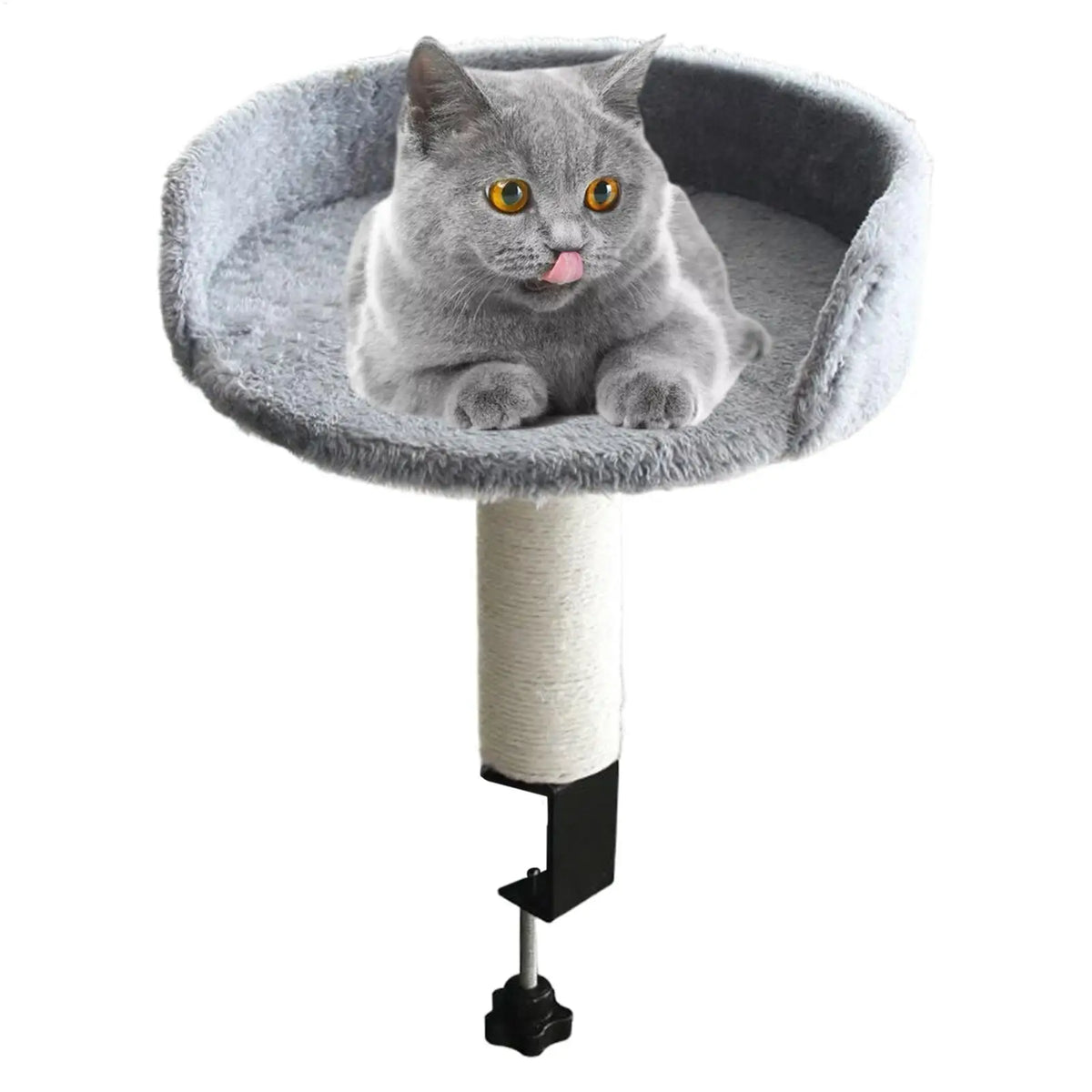360° Rotating Desk Clamp Cat Bed | Adjustable Kitten Perch Cat Desk Bed QXL