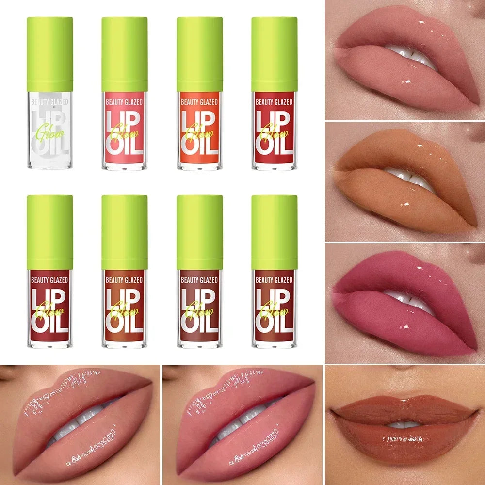 Beauty Glazed Shimmer Lip Gloss Oil | Moisturizing Tint Lip Gloss Oil QXL