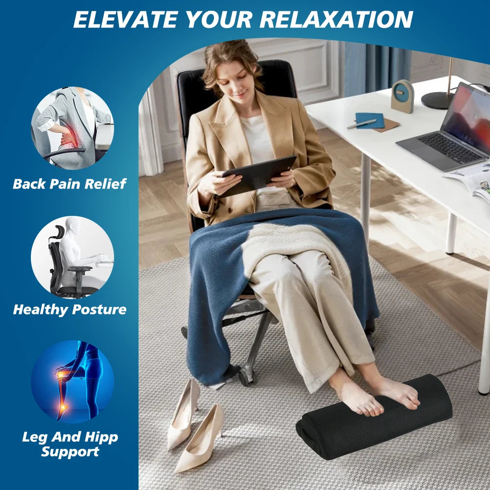 Memory Foam Under Desk Footrest & Leg Elevation Pillow Ergonomic Footrest QXL