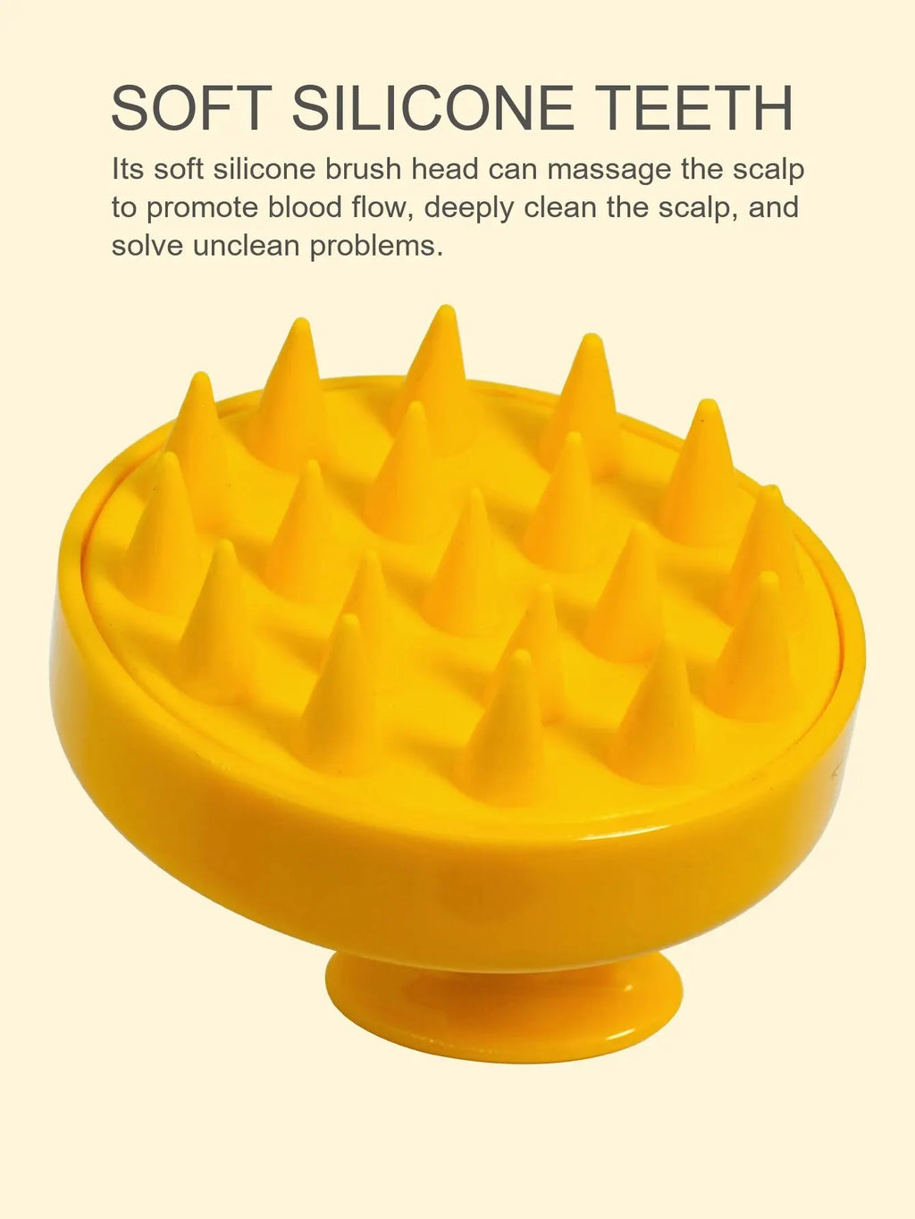 Silicone Scalp Massager Shampoo Brush – Hair & Body Spa Scalp Massage Brush QXL 267-Yellow