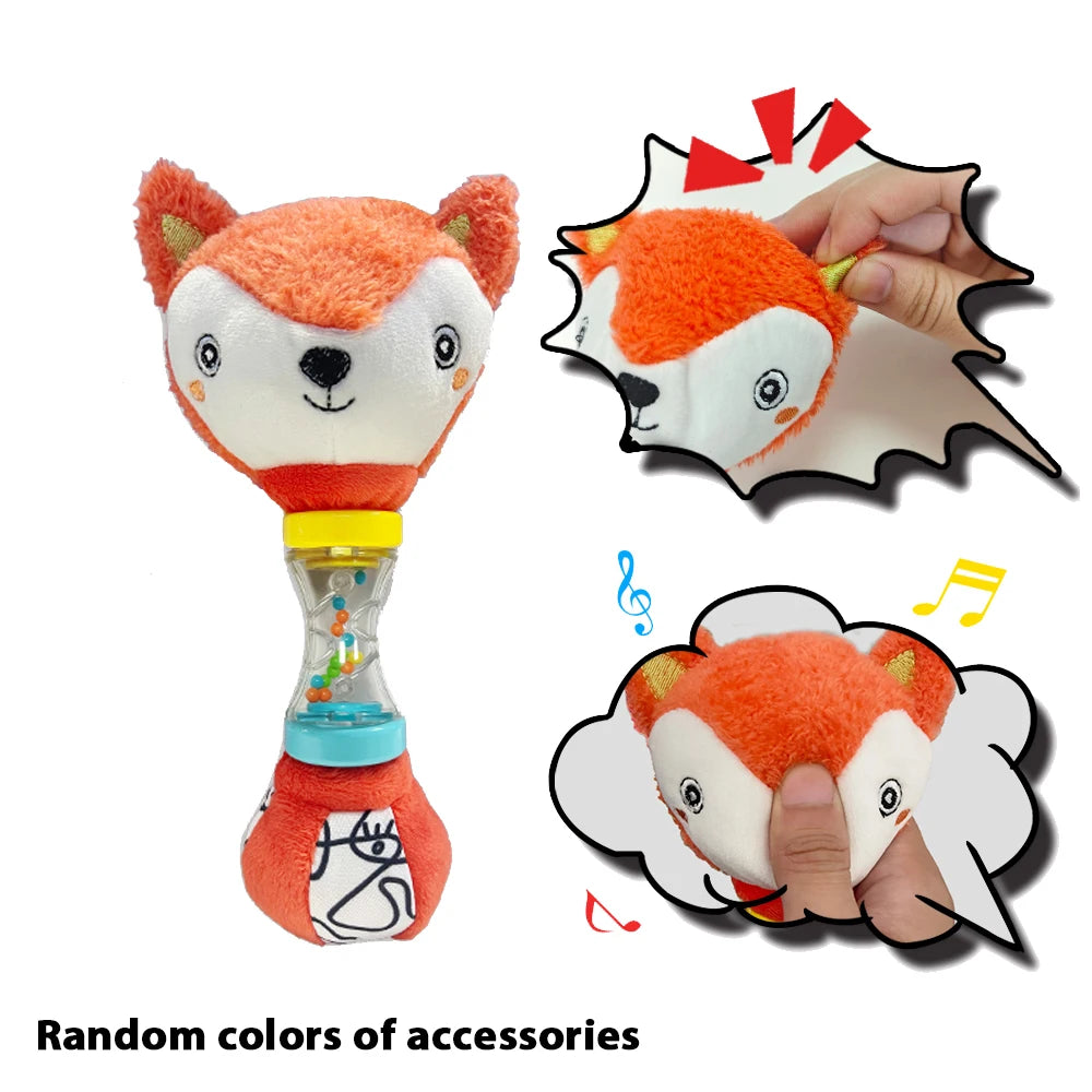 Fox & Koala Baby Hand Rattle | Grip & Motor Skills Toy Baby Hand Rattle QXL Fox-orange