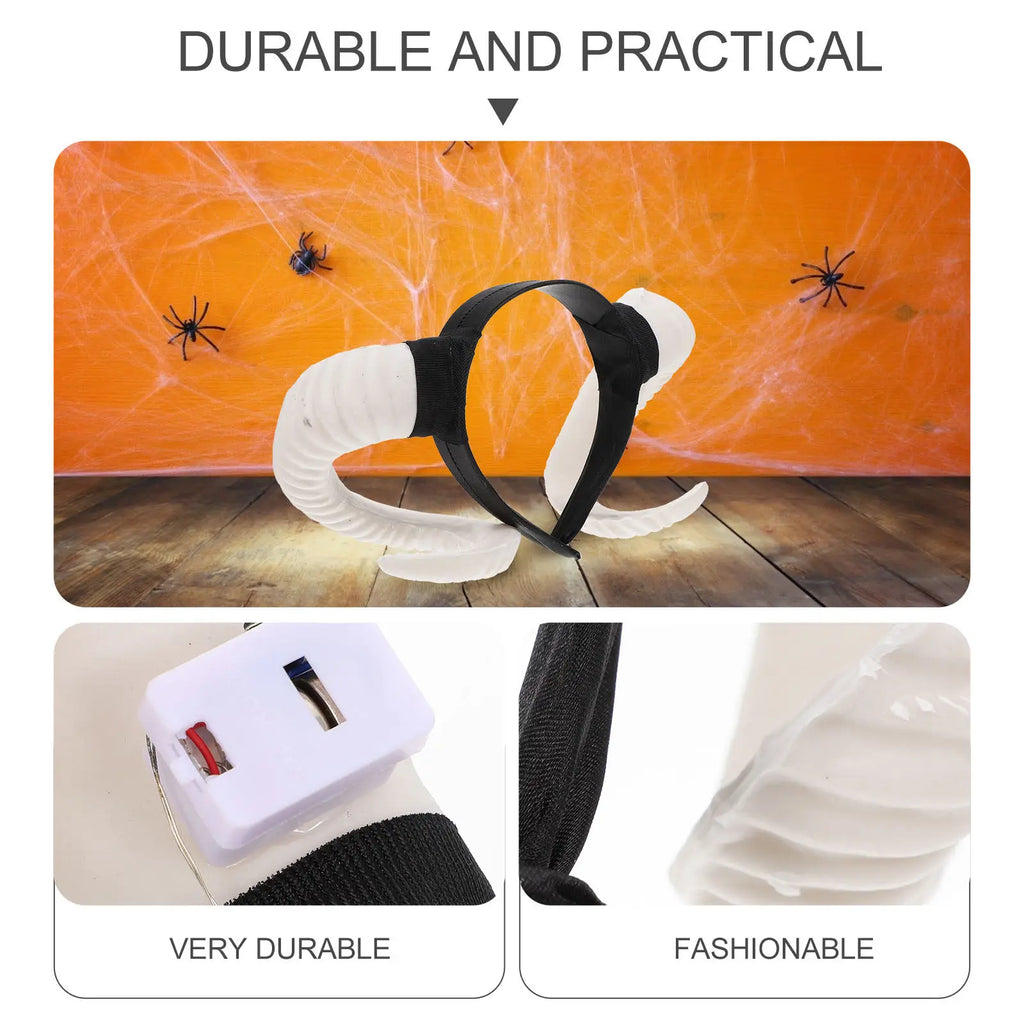 Halloween Glowing Horn Headband | White Sheep Horn Party Hairband Costume Headband QXL