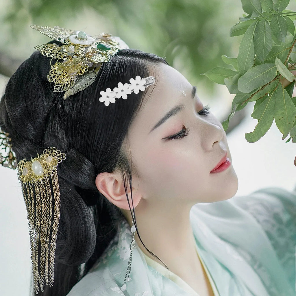 Mirror Flower Hair Clip | Floral Side Barrette for Women Floral Hair Barrette QXL