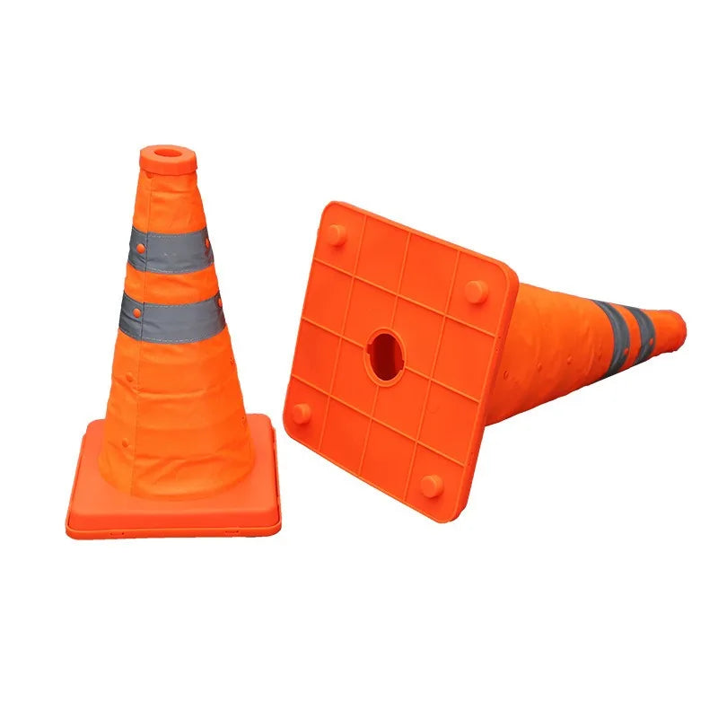 Collapsible Reflective Traffic Cone | Portable Safety 30–70cm Collapsible Safety Cone QXL