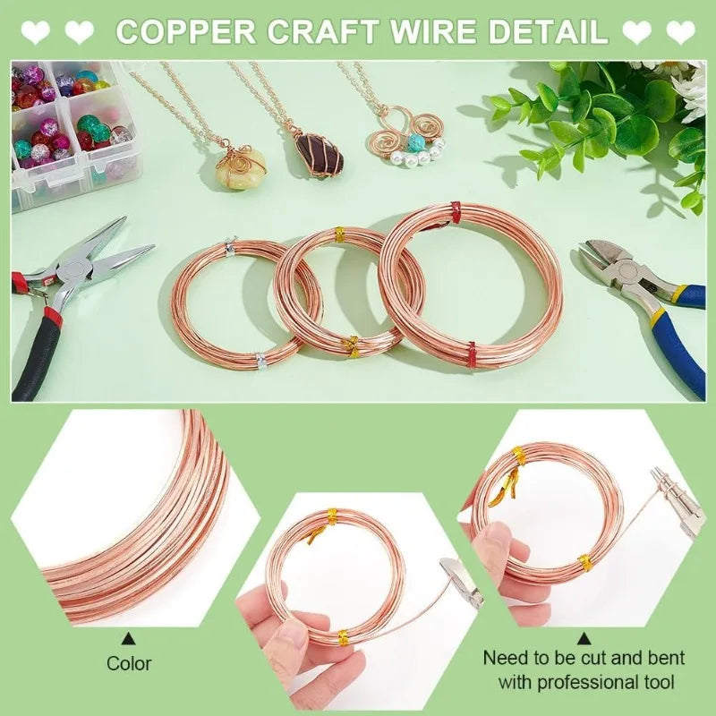 20 Gauge Square Bare Copper Wire 19.6 Ft | DIY Jewelry Craft Jewelry Craft Wire QXL