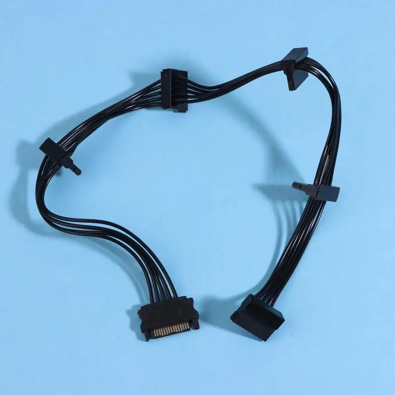 SATA Power Splitter Cable 1-to-5 | 15-Pin HDD Expansion SATA Power Splitter Cable QXL