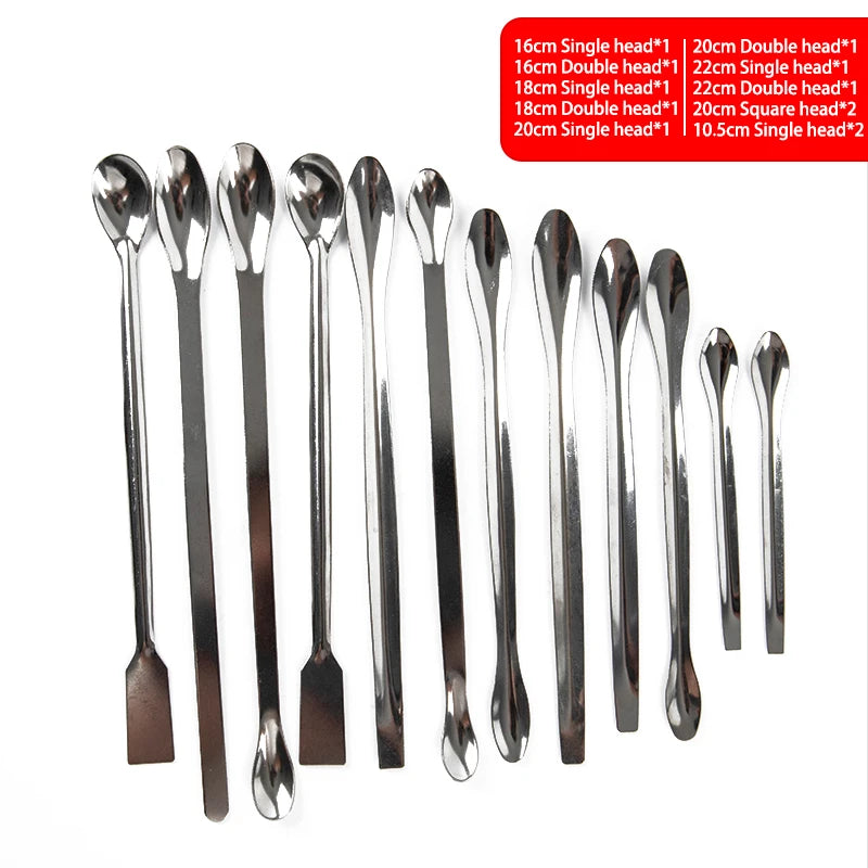 12-Pc Stainless Steel Lab Spatula & Micro Scoop Set Lab Spatula Set QXL