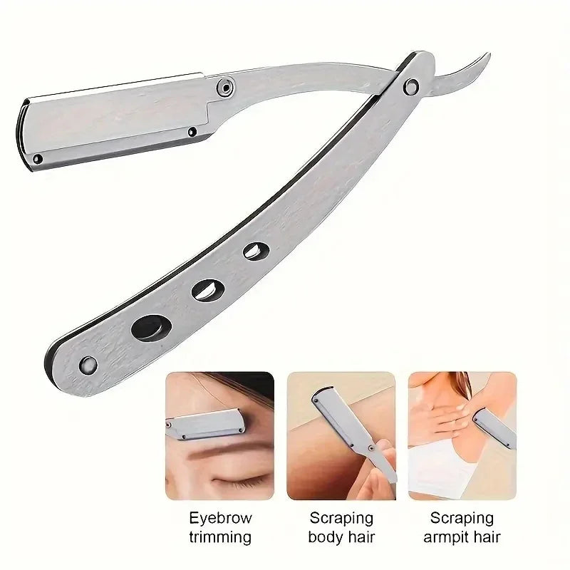 Foldable Straight Safety Razor | Stainless Steel Men's Shaver Manual Safety Razor QXL