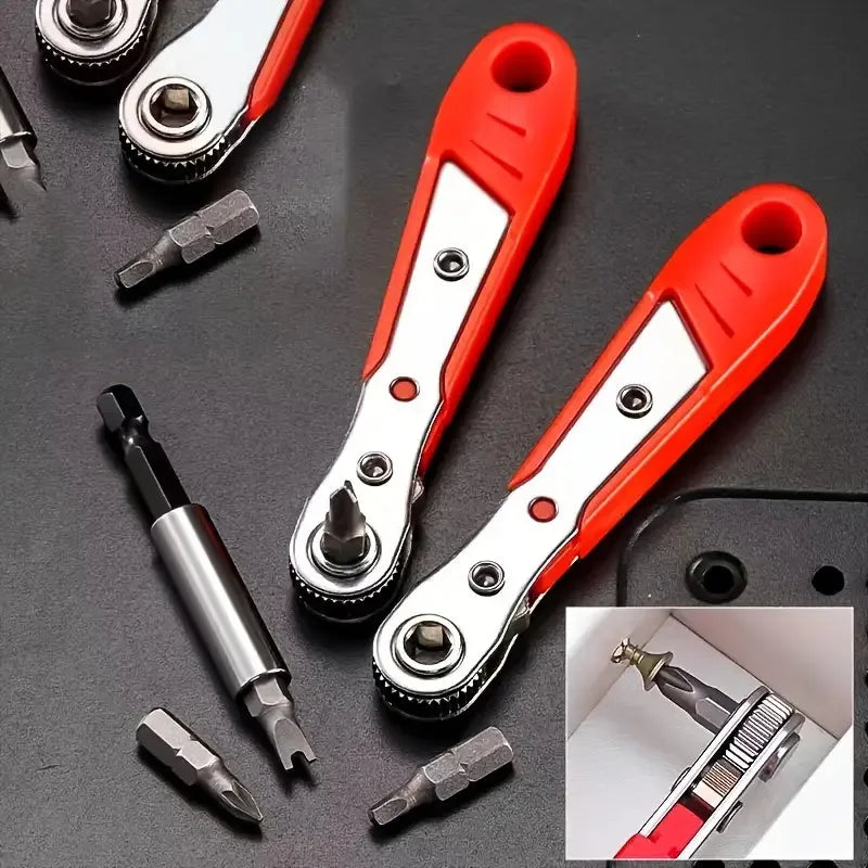 Right-Angle Ratchet Screwdriver | Narrow Space Phillips Tool Ratchet Screwdriver QXL