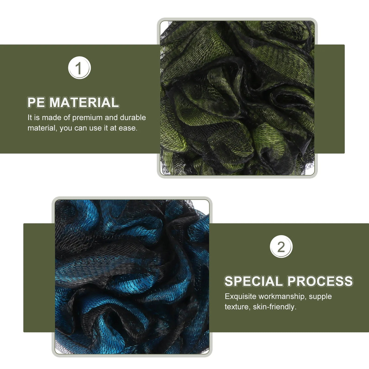 4-Pack Foaming Bath Scrubber Loofah Sponge | Body Exfoliator Bath Scrubber Set QXL