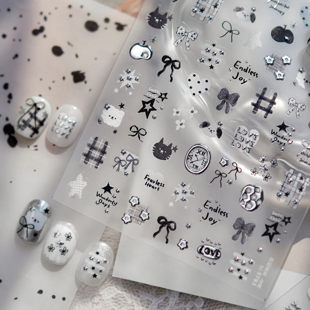 5D Nail Art Stickers – Bunny, Bow, Star & Plaid Decals Nail Art Stickers QXL