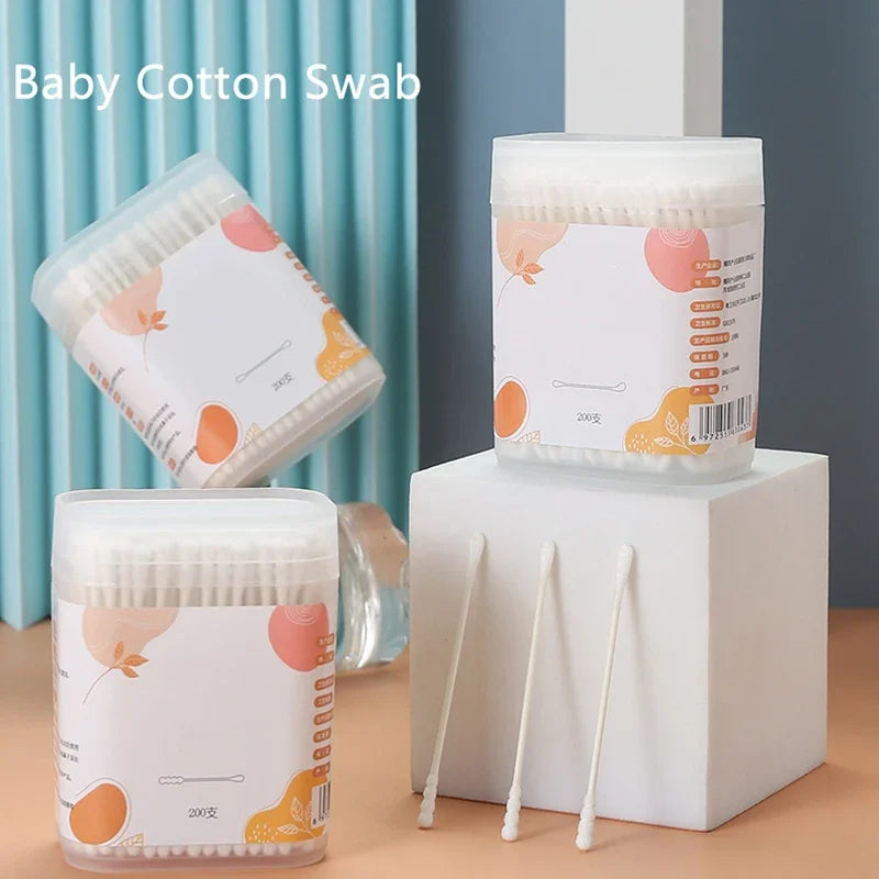 400-Pack Baby Cotton Swabs | Organic, Safe & Biodegradable Baby Cotton Swabs QXL