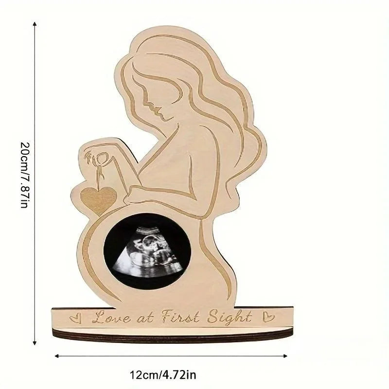 Wooden Baby Sonogram Photo Frame | Expectant Mom Keepsake Gift Sonogram Photo Frame QXL