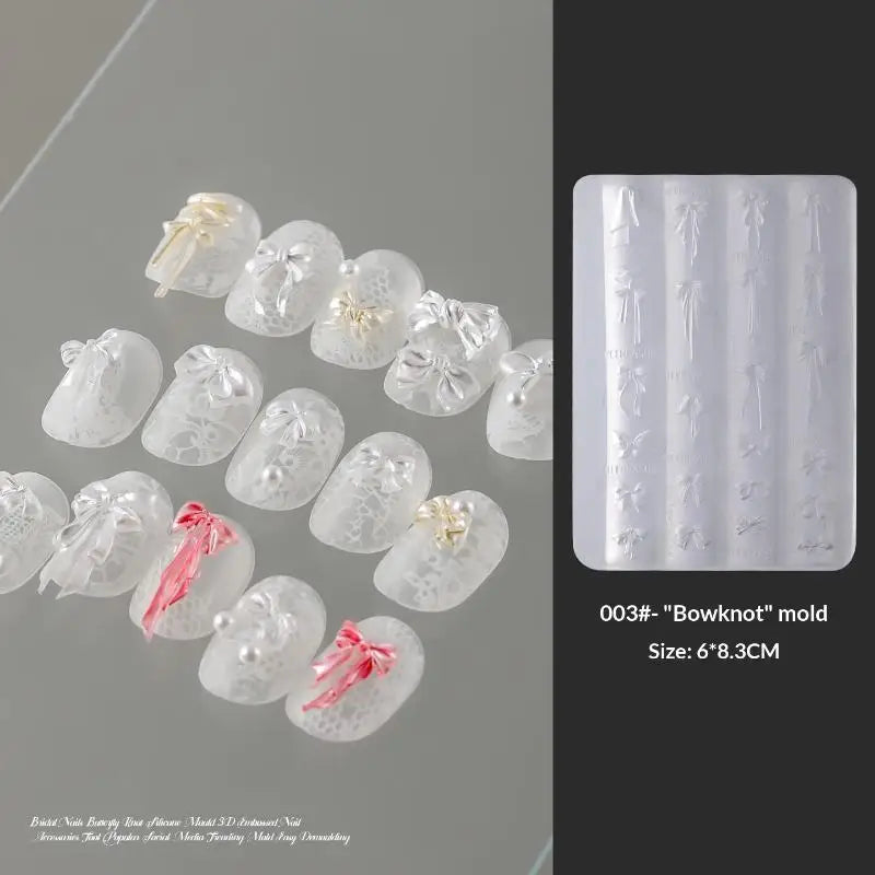 3D Bowknot Silicone Nail Art Mold | DIY Ribbon Nail Charms Nail Art Mold QXL A3