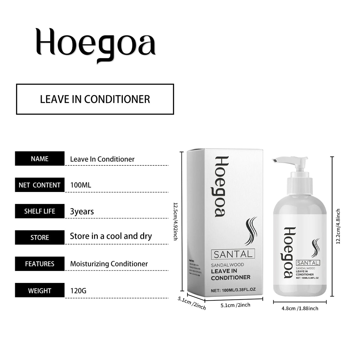 HOEGOA Leave-In Protein Cream Hair Mask – Repair & Nourish Leave-In Hair Treatment QXL