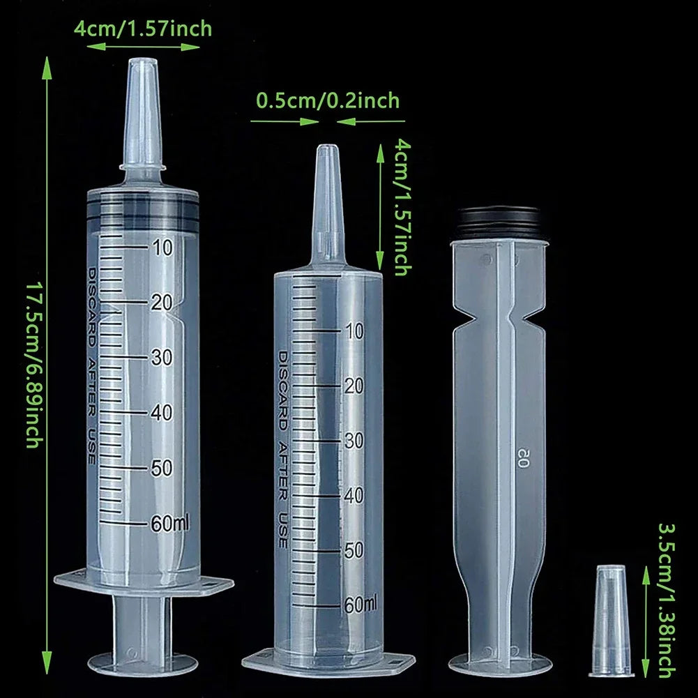 60ml Reusable Plastic Feeding Syringe – Liquid Dispenser Tool Animal Feeding Syringe QXL