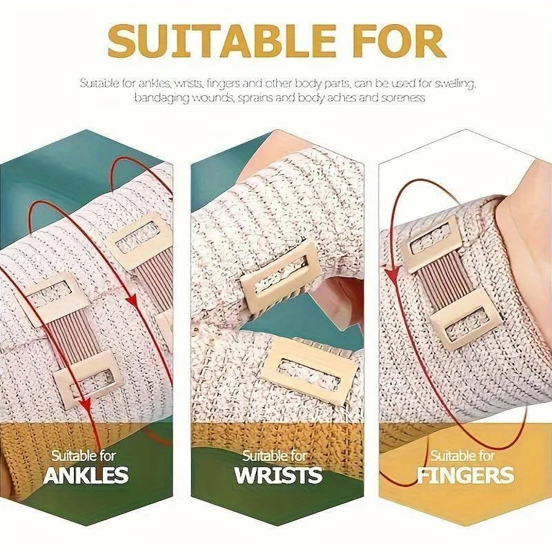 Elastic Bandage Wrap with Metal Clips & Fixation Clamps Elastic Bandage Wrap QXL