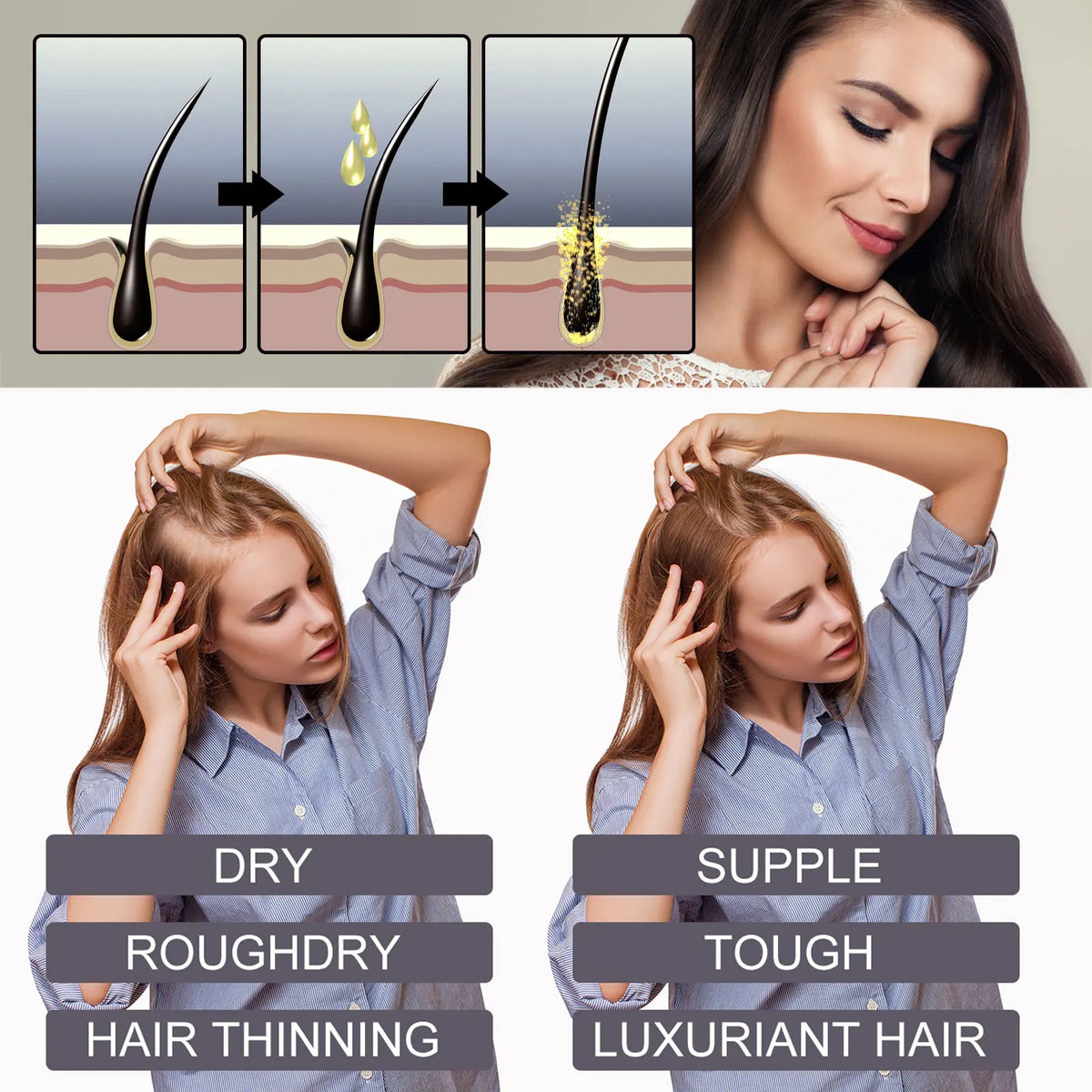 HOEGOA Biotin Collagen Scalp Serum | Rosemary Hair Oil 30ml Scalp Hair Serum QXL