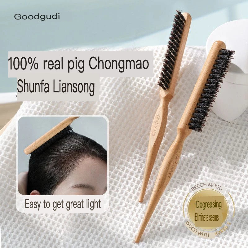 Fine-Tooth Bristle Styling Comb for Curly & Fluffy Hair Hair Styling Comb QXL
