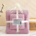 Soft Bath Towel Set | Absorbent Quick-Dry Shower Towel Bath Towel Set QXL Light Purple 70 x140cm 35 x75cm