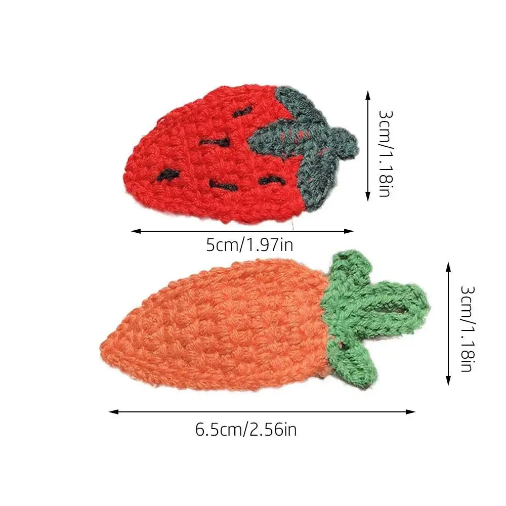 Knitted Plush Cartoon Fruit Hair Clip for Kids | BB Clip Kids Hair Clip QXL