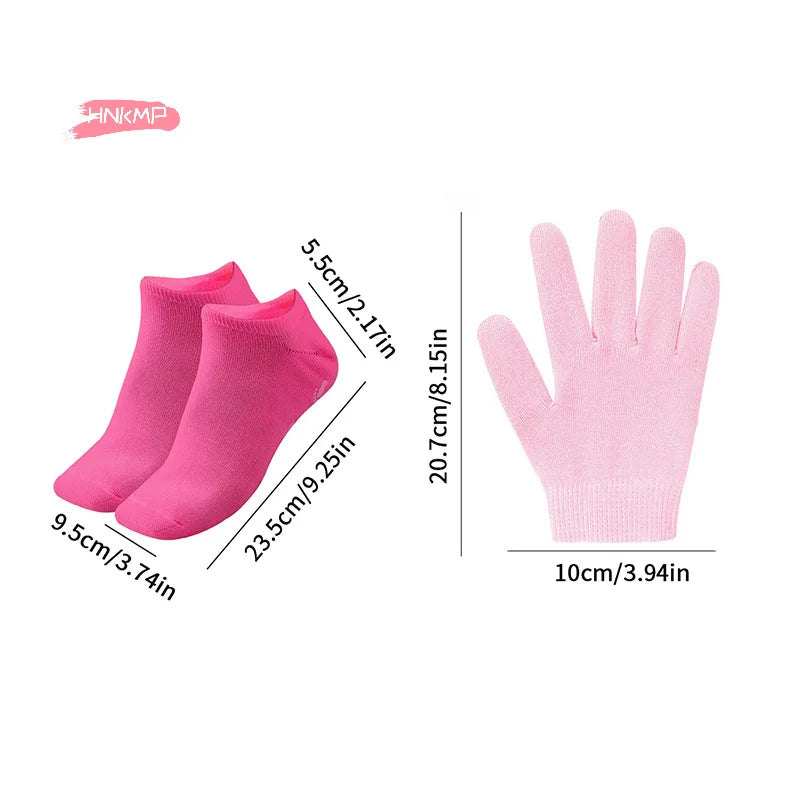 Silicone Moisturizing Socks & Gloves Set | Foot & Hand Care Moisturizing Foot Socks QXL