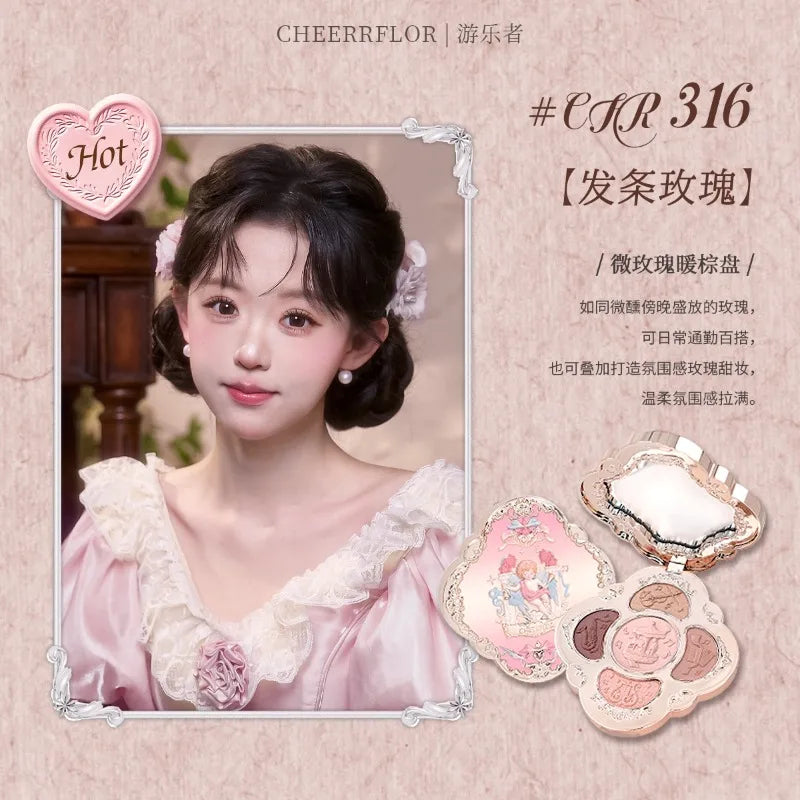 Cheerflor 4-Color Eyeshadow Contour & Highlight Palette Eyeshadow Palette QXL