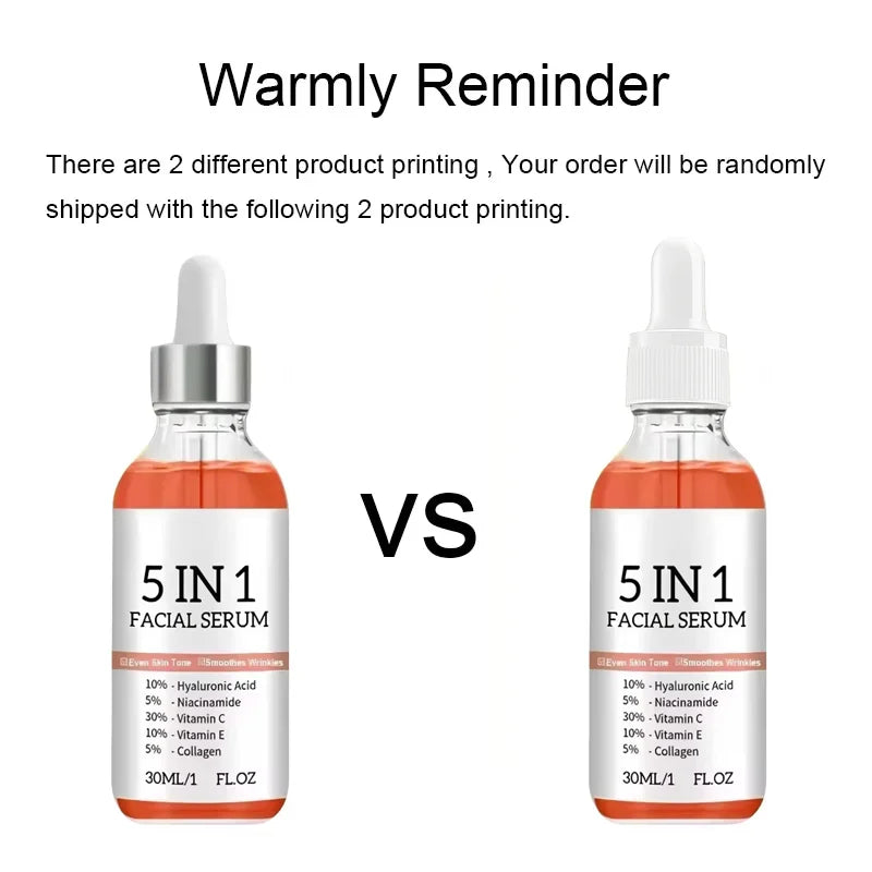 5-in-1 Vitamin C Face Serum | Niacinamide & Hyaluronic Acid Vitamin C Face Serum QXL