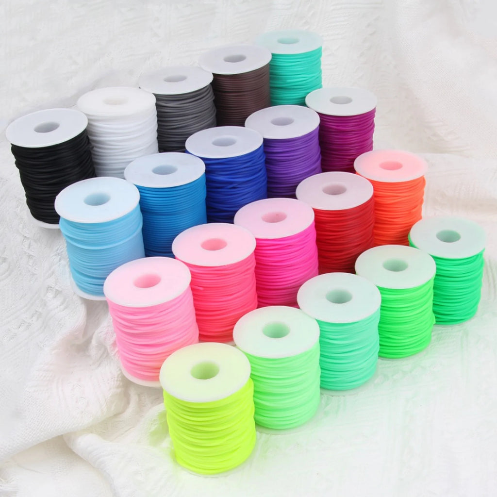 50m Hollow Rubber Tubing 2mm | Jewelry Cord & Wire Cover Spool Jewelry Craft Cord QXL