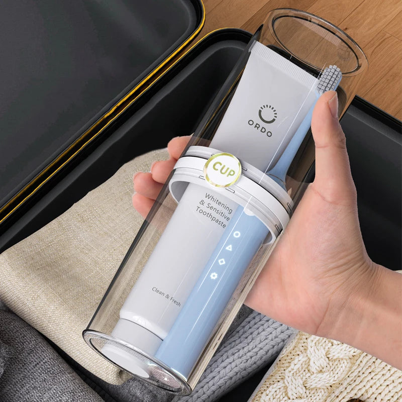 Travel Toothbrush Cup & Toothpaste Holder Storage Case Toothbrush Travel Case QXL