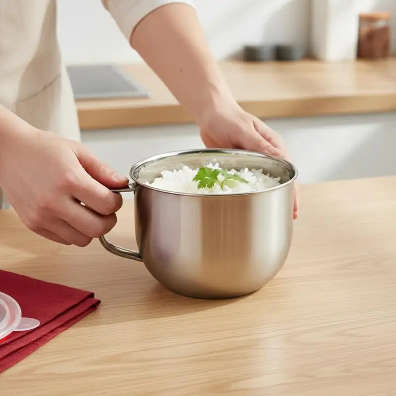 Kids Stainless Steel Soup Bowl with Anti-Scald Handle & Lid Kids Soup Bowl QXL
