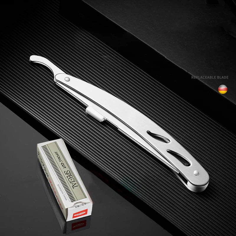 Folding Straight Edge Razor | Stainless Steel Barber Shaver Straight Edge Razor QXL