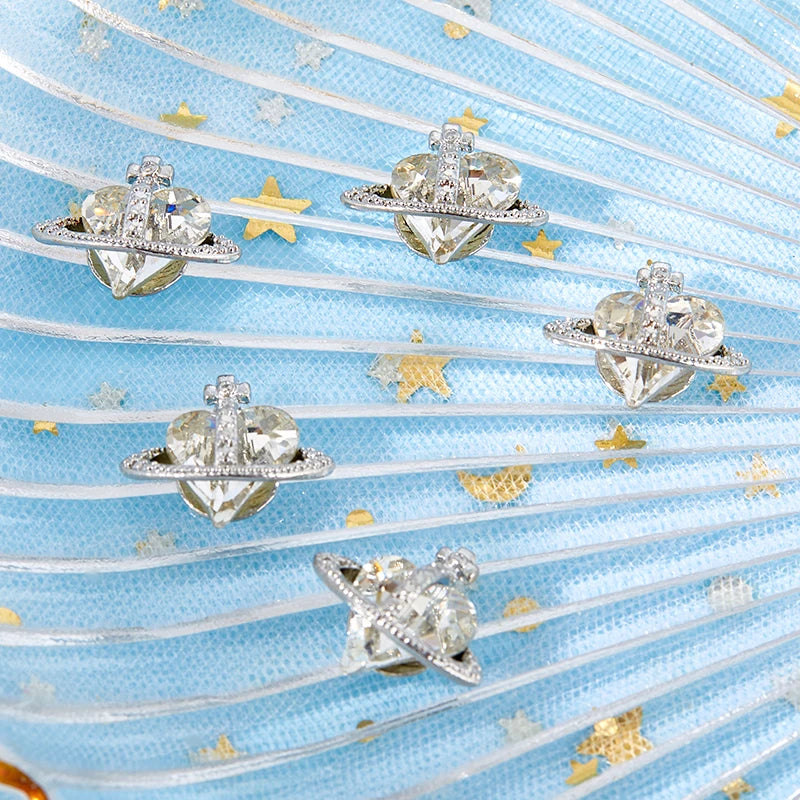 5-Pack 3D Heart Zircon Nail Art Charms & Crystal Rhinestones Nail Art Charms QXL