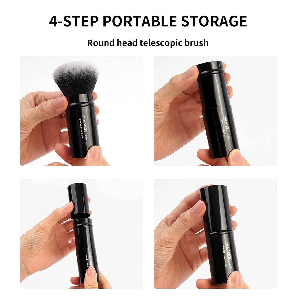 MAANGE 2-Pc Fluffy Kabuki Makeup Brush Set | Double Head Kabuki Makeup Brush Set QXL