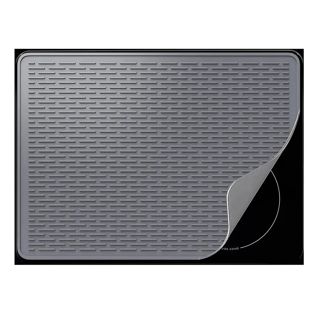 Silicone Stove Protector Mat | Non-Slip Glass Cooktop Cover Stove Protector Mat QXL Dark Grey 71X50CM