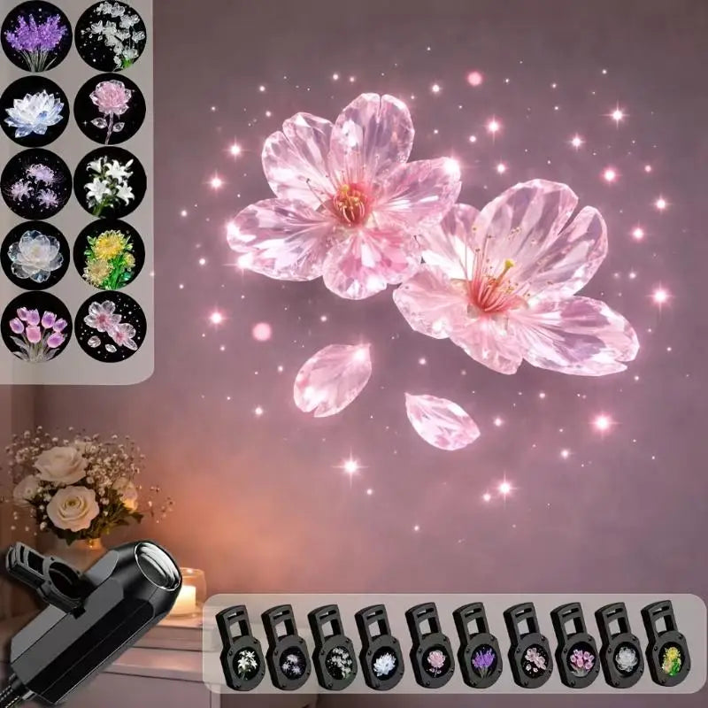 10 Floral LED Projection Night Light | Ceiling & Wall Lamp LED Projection Lamp QXL Default Title