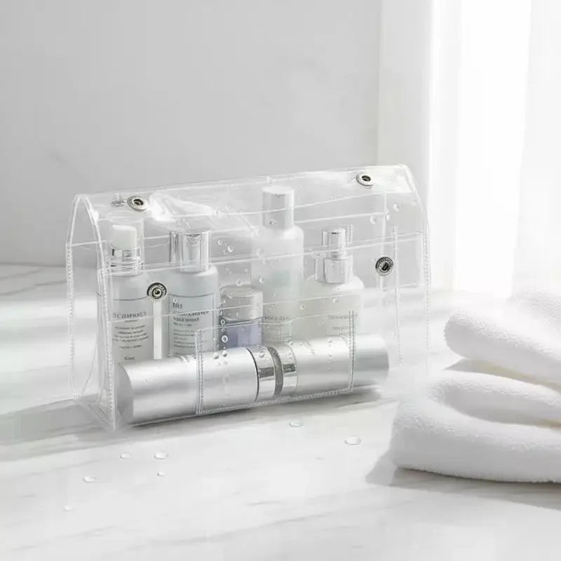 Large Capacity Transparent PVC Pencil Case | Button Closure Pencil Case QXL