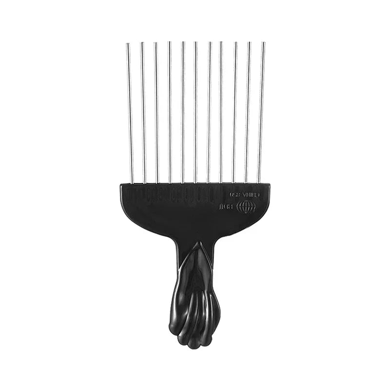 Black Metal Pick Comb | Afro Hair Styling Tool for Salons Hair Pick Comb QXL