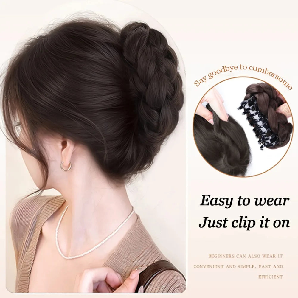 Synthetic Hair Bun Claw Clip | Fluffy Updo Hairpiece Clip-In Bun Hairpiece QXL