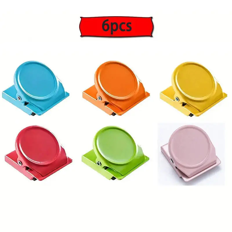 6-Pack Colorful Magnetic Clips | Fridge & Office Organizer Magnetic Clips Set QXL Round 6pcs
