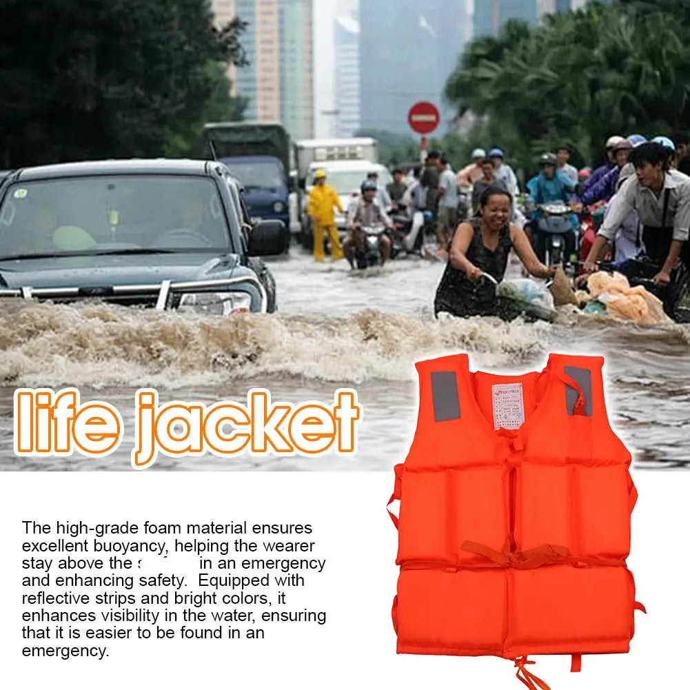 Orange Foam Life Jacket Vest | Adult Boating & Water Safety Foam Life Jacket QXL