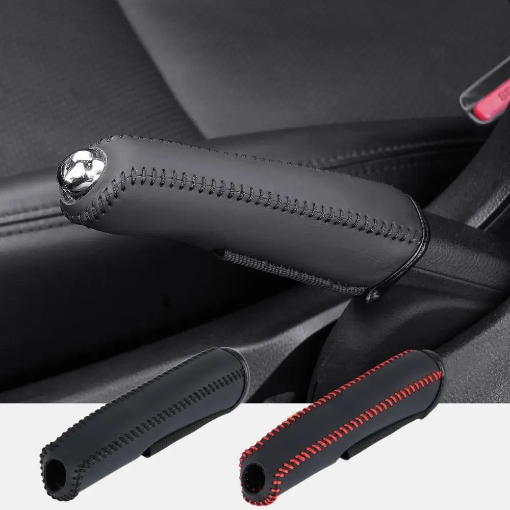 Leather Car Handbrake Cover | Anti-Slip Grip Sleeve Protector Handbrake Cover QXL