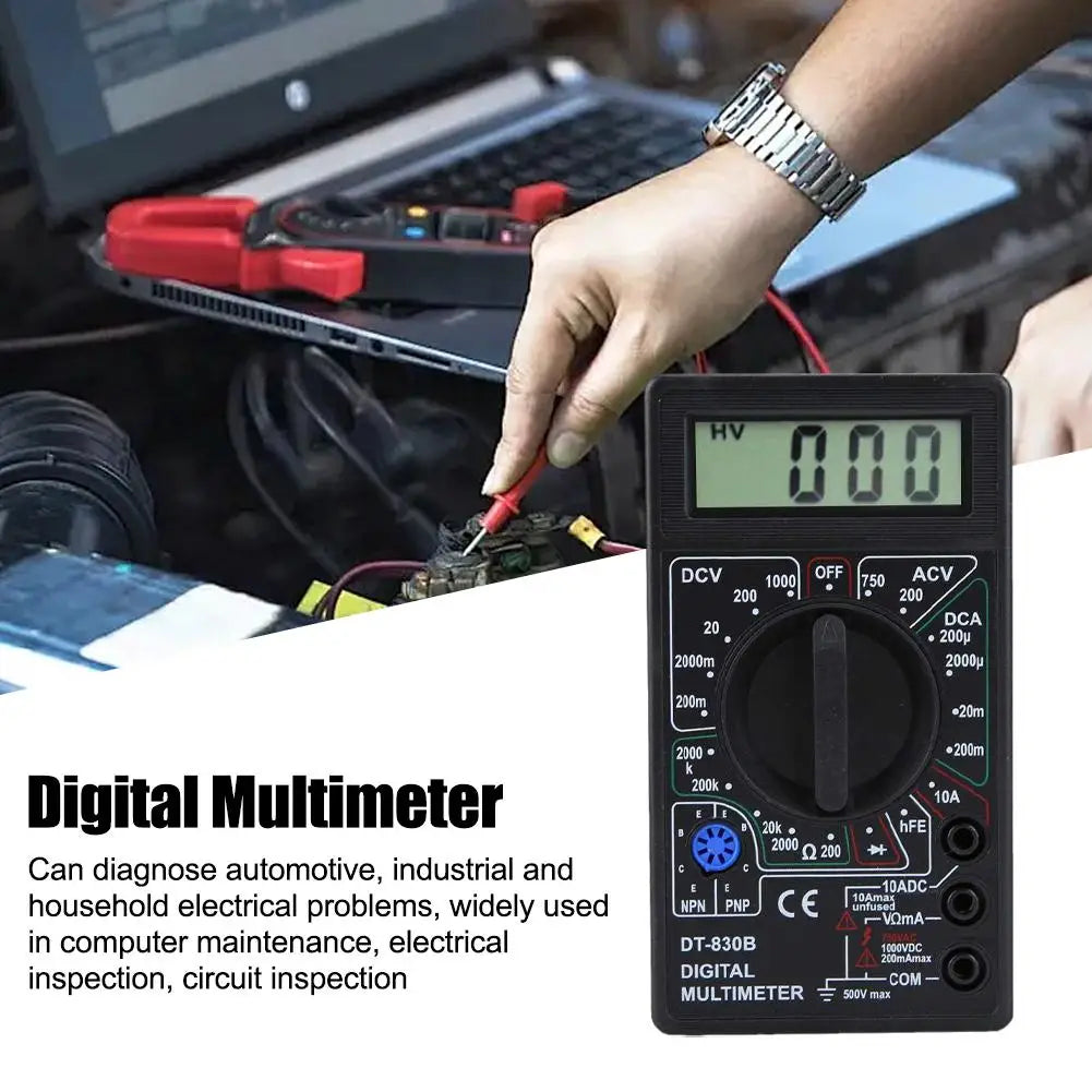 DT830B Digital Multimeter – AC/DC Voltmeter & Ohm Meter Digital Multimeter QXL