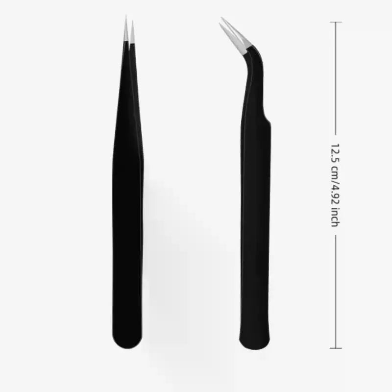 Stainless Steel Eyelash Extension Tweezers – Curved & Straight Eyelash Tweezers QXL