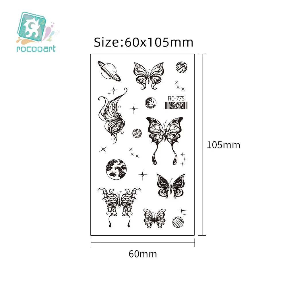 Pink Butterfly Temporary Tattoo Sticker | Waterproof Body Art Temporary Tattoo Sticker QXL