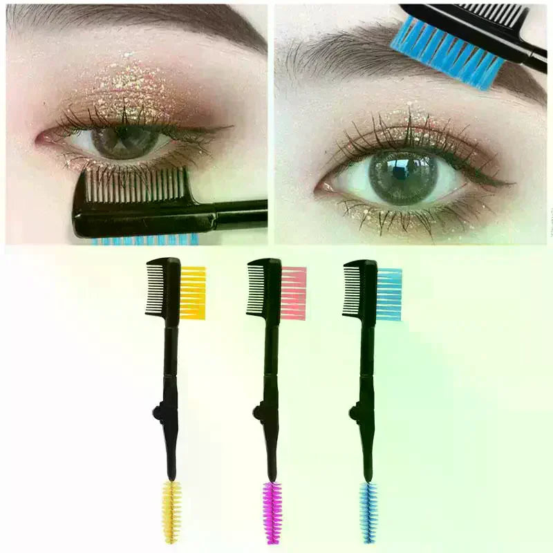 Foldable Double-Head Eyebrow Brush & Lash Comb Tool Eyebrow Brush Comb QXL