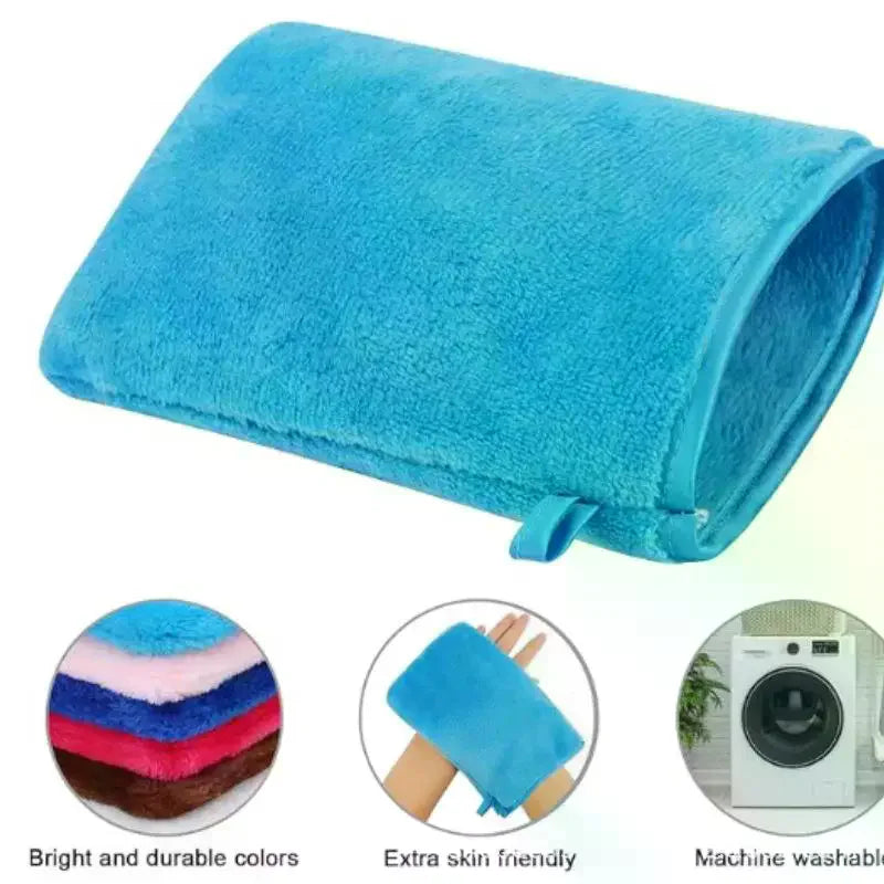 Microfiber Makeup Remover Glove | Reusable Facial Cleansing Mitt Makeup Remover Glove QXL