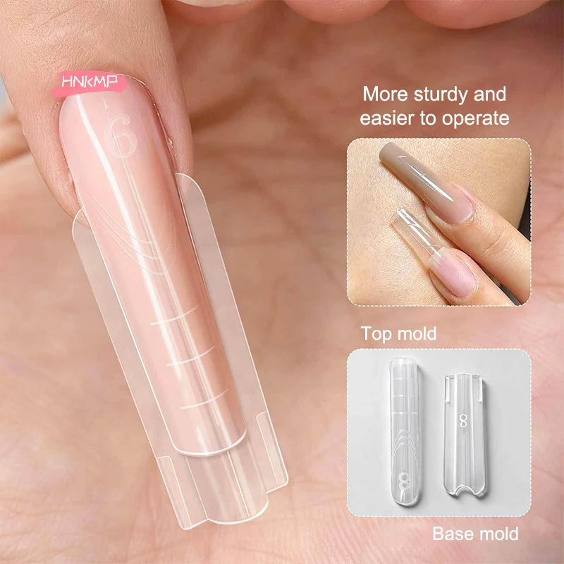 280-Pc Dual Nail Forms | 14 Sizes Coffin & Almond Extensions Nail Extension Forms QXL